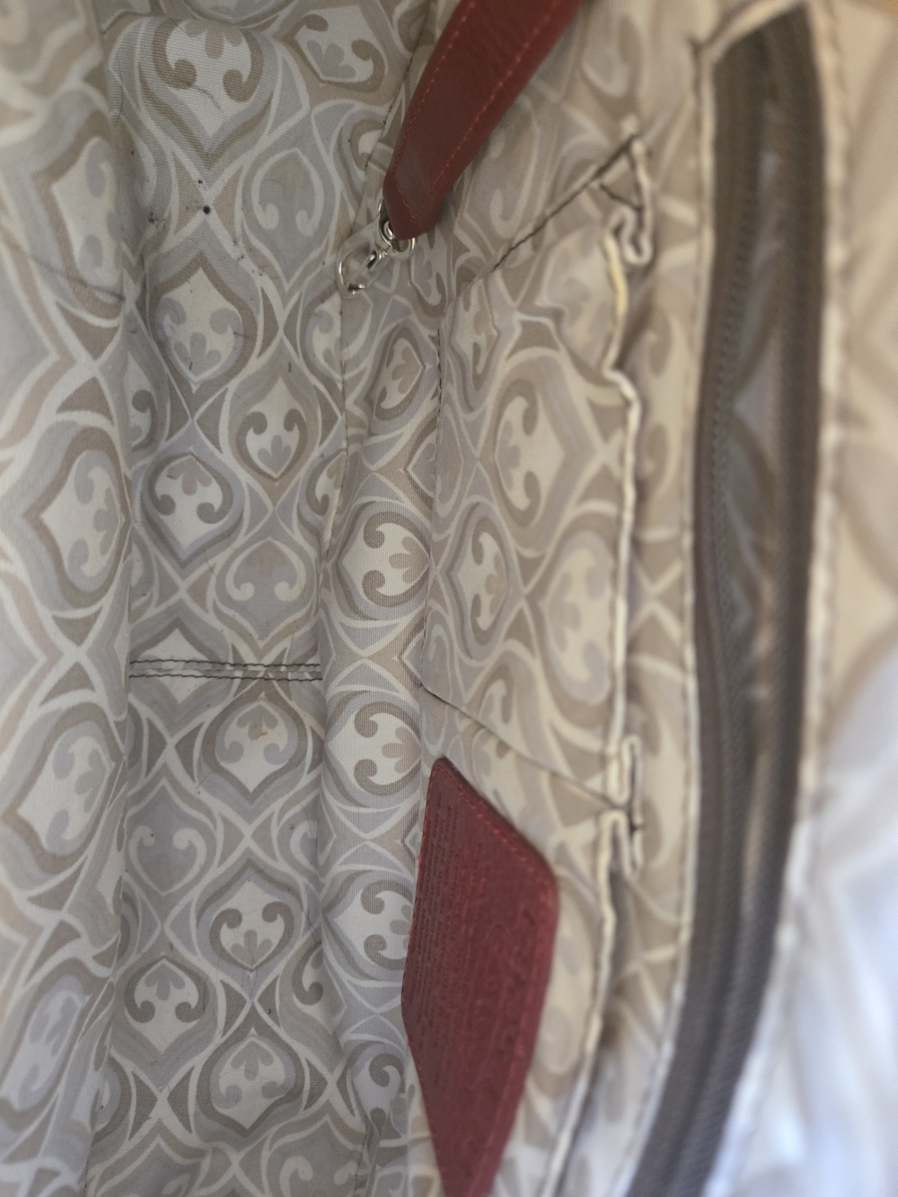 Brighton Croc-Embossed Shoulder Bag in Deep Wine - Picture 12 of 12